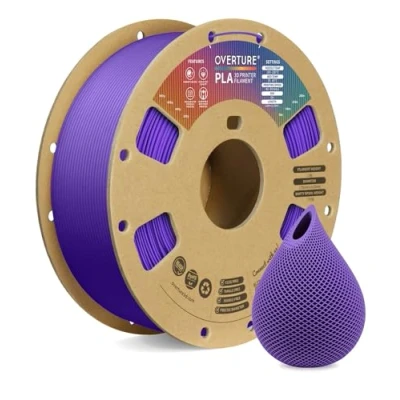 Imagen de OVERTURE PLA Filamento de 1.75 mm Para Impresora 3D PLA, Carrete Cartón 1 kg (2.2 lbs), Precisión Dimensional +/ 0.02 (Morado)