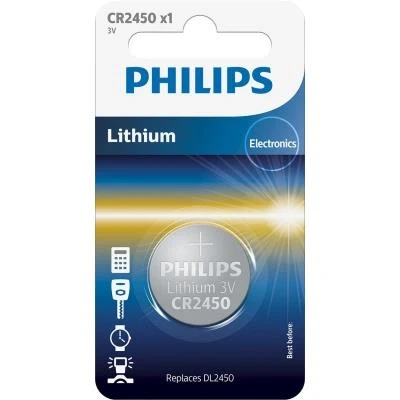 Imagen de Philips Minicells Pila CR2450/10B Pilas (Single Use Battery, CR2450, Litio, 3 V, 1 Pieza(s), 600 mAh)