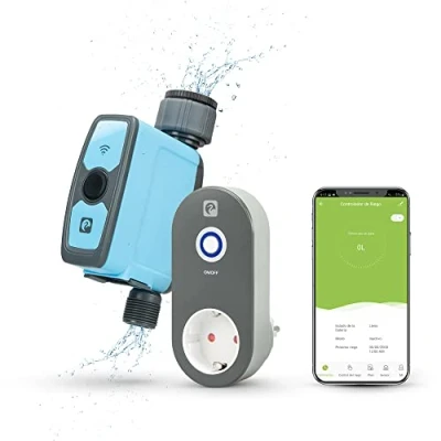 Imagen de Garza Smart Programador de riego automático Wifi con Enchufe Hub para jardín, cesped, Temporizador inteligente y sistema por goteo, retraso lluvia exterior, interior