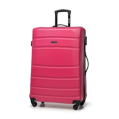Imagen de WITTCHEN Maleta de Viaje Equipaje Mano Cabina ABS con 4 Ruedas giratorias Cerradura combinación Asa telescópica Globe Line Tamaño L Rosa