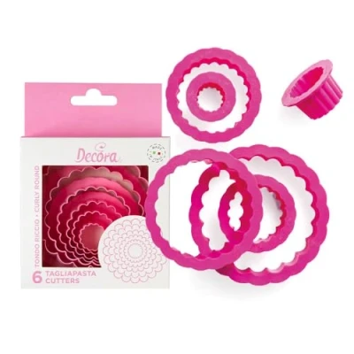 Imagen de DECORA 0255301 Set 6 CORTADORES Circular Rizado CM 1,5/2,5/3,5/5/6,5/8
