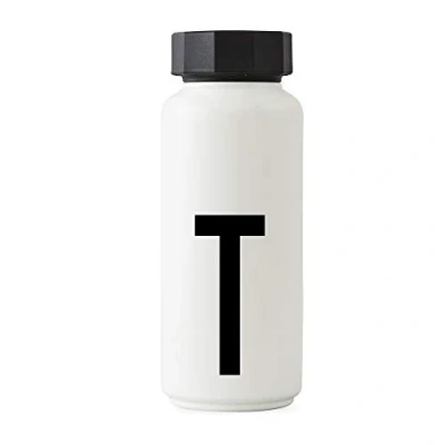 Imagen de Design Letters Botella de Agua Blanco 500 Ml (A Z) Acero Inoxidable para niño, adults Termica Libre BPA/BPS Cantimplora Termo con Aislamiento Vacío Doble Pared