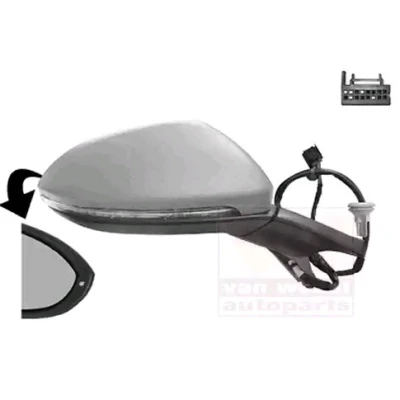 Imagen de espejo retrovisor Van Wezel 5766808 derecha imprimado completo, convexo, para ajuste elect. espejo, calefactable, con descenso automático espej