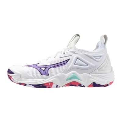 Imagen de Mizuno WAVE MOMENTUM 3 Zapatillas De Volleyball Blanco/VioletIndigo/CamelliaRos Mujer Talla 40