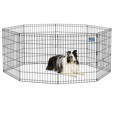 Imagen de MidWest Homes for Pets modelo 550 30 Parque o corralito para perros sin puerta, 60,96 x 76,2 cm, con revestimiento en negro