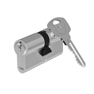 Imagen de Yale YC500+ 30x40 NI Cilindro de Cerradura mm para Puerta Exterior/Entrada, 5 pasadores, 3 Llaves, niquelado, níquel, 30 x 40 cm