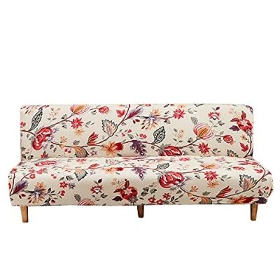 Imagen de CHNSHOME Funda de sofá Cama sin Brazos 2 Plaza Clic clack elástica apoyabrazos con Estampado