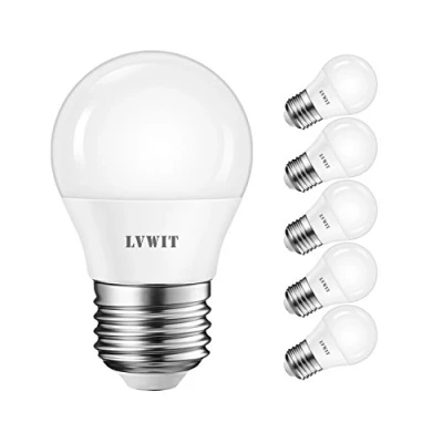 Imagen de LVWIT Bombillas LED G45 E27 (Casquillo Gordo) 4.5W equivalente a 40W, 470 lúmenes, Color blanco frío 6500K, No regulable Pack de 6 Unidades.