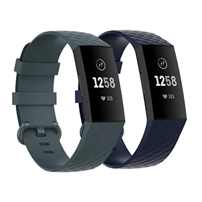 Imagen de Maspen Correas Compatible para Fitbit Charge 4 Correa/Fitbit 3 Correa Pulsera Reloj Silicona Banda Mujeres y Hombres