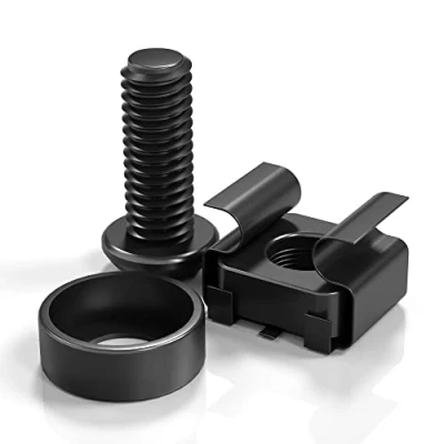 Imagen de XOOL Paquete de 50 Tuercas Jaula M6 x 16 mm, Tornillos y Arandelas para Armarios Servidores, Estantes, Ruteadores, Montaje en Rack, con Bridas Autoblocantes Gratis