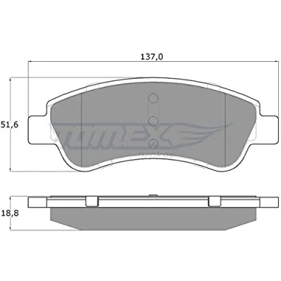 Imagen de TOMEX brakes TX 13 27 Juego de pastillas freno Eje delantero PEUGEOT: 208 I Hatchback, 206 207 CITROËN: Xsara Picasso