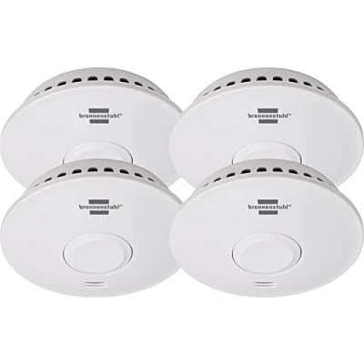 Imagen de Brennenstuhl Set de Detector Humo RM L 3101/4 detectores conectables por radiocomunicación (conectar hasta 40 inalámbricos, Probado según DIN EN 14604)