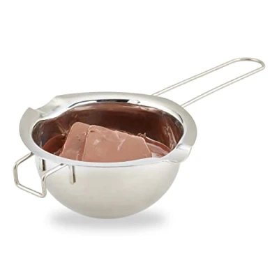 Imagen de Relaxdays Cazo Baño María, Recipiente Fundir Chocolate, Bol, Cuenco, Acero Inoxidable, 1 Ud, 6 x 24 14 cm, Plateado