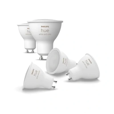 Imagen de Philips Hue Bombilla LED Inteligente, GU10, Luz Blanca y de Colores, 4.2W 400 lúmens, Compatible con Alexa Google Home Pack 5 Bombillas inteligentes
