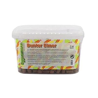 Imagen de Eggersmann Cubo de recompensa para Caballos, Regalos Manzana, Plátano, Zanahoria, 3 kg