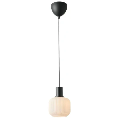 Imagen de Nordlux Milford Mini lámpara colgante, negra, cristal estriado