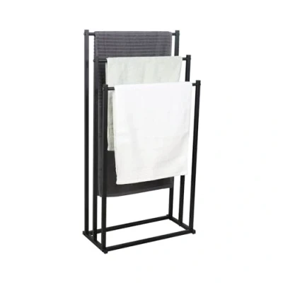 Imagen de Niceey Toallero de Pie Soporte Independiente Organizador Metal 3 Niveles para Toallas Baño y Manos Accesorios Negro