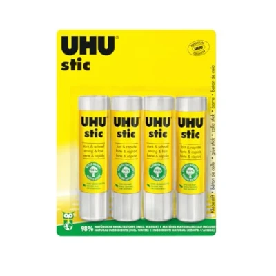 Imagen de UHU Stic Barra de Pegamento Sostenible Pegado Fuerte, Rápido y Duradero Pack 4 * 21g
