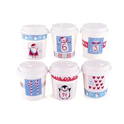 Imagen de Pajoma Calendario de Adviento Tazas Azules, 1 x 24 para llenar, Incl. Pegatinas y Accesorios