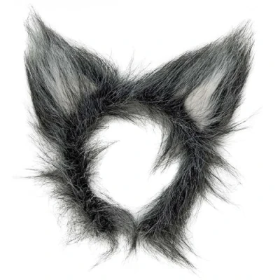 Imagen de W WIDMANN MILANO Party Fashion 2324W Cinta para el pelo orejas de lobo, felpa, negra/gris, accesorio disfraces, hombre fiesta temática, carnaval