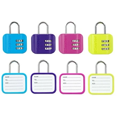Imagen de Master Lock 4670EURDCOL Candado con Combinación Personalizable y Etiqueta de Dirección, Color aleatorio, 5.9 x 4.4 1.4 cm