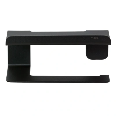 Imagen de Tiger Colar Portarrollos con repisa, Stainless Steel, Negro, Regular
