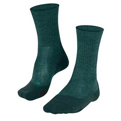 Imagen de FALKE TK2 Explore Wool M SO lana hilo funcional anti ampollas gruesa 1 par, Calcetines para senderismo Hombre, Verde (Holly 7385), 44 45