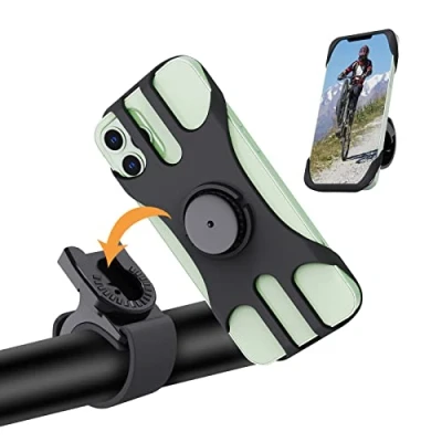 Imagen de Haslaky Soporte Movil Bicicleta Montaña, Antivibración Moto con 360 Rotación para Bici, Porta Manillar iPhone 13/13 Pro/13 Pro MAX y 4.5&quot; 7.0&quot; Telefono