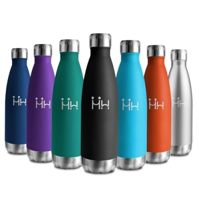 Imagen de Botella Termica 500ml, Reutilizable, Termo Agua Acero Inoxidable sin BPA, Doble Pared, a Prueba de Fugas para Oficina, Escuela, Gimnasio, Senderismo, Niños, Viajes y Uso Diario