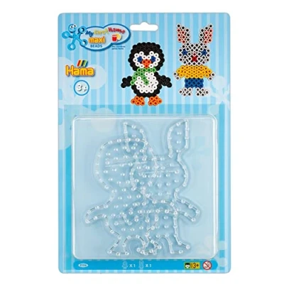 Imagen de HAMA Blíster de 2 placas Pingüin y Conejo: para cuentas planchar tamaño Maxi Ocio creativo