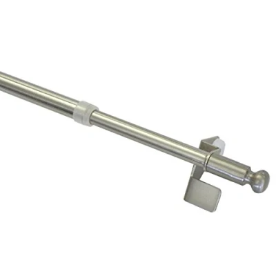 Imagen de GARDINIA Varilla con clip, giratoria, montaje sin tornillos, filiggrano Press &amp;, Go, globo, diámetro 8/10 mm, longitud 30 50 cm, metal, aspecto de acero inoxidable
