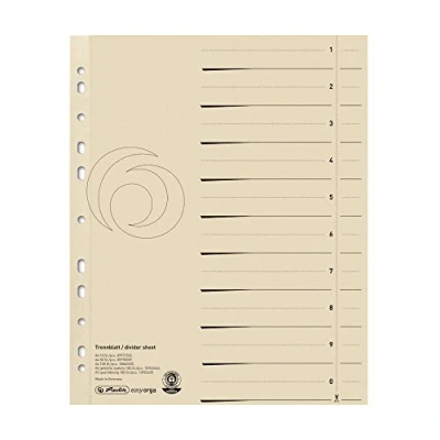 Imagen de herlitz intercalaires, A4 extra large, en carton manille,
