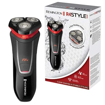 Imagen de Remington Afeitadora Rotativa R4 Style Series Máquina de Afeitar con Cable, Cuchillas Flexibles Dual Track, Cabezal Pivotante, Cortapatillas, Indicador LED Encendido, Diseño Ergonómico R4000