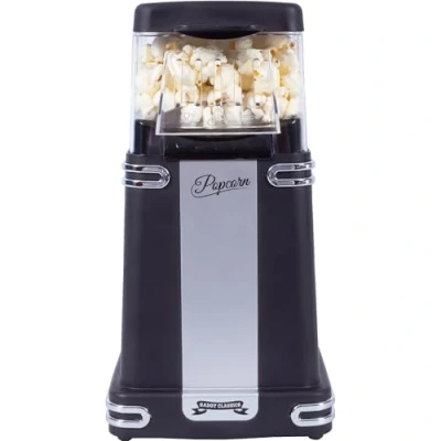 Imagen de Gadgy Máquina de Palomitas PopCorn Machine Clásica y Rápida Hacer Aire Caliente, Sin Aceite ni Grasa (Negro)