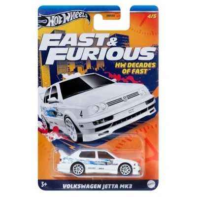 Imagen de Hot Wheels Fast and Furious Coche VW Volkswagen Jetta MK3 Modelo a Escala 1:64 Longitud 7 cm HRW44