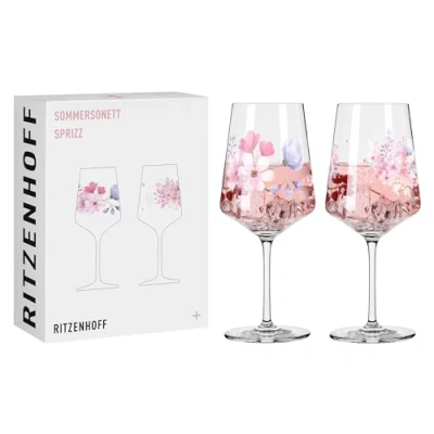 Imagen de Ritzenhoff 3461009 Vaso aperitivo 500 ml Juego de 2 Serie Sommersonett piezas, motivo prado flores Made in Germany