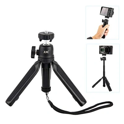Imagen de Mini trípode de cámara JJC, Viaje Extensible y Palo para Selfies cámaras compactas, Escritorio portátil con Soporte Zapata fría Tornillo 1/4 &quot; 20