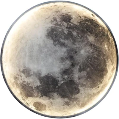 Imagen de HKLY Lámpara de Pared LED Luna con Control Remoto, Aplique Interior Moderna Redonda Lampara Mesilla Acrílico Luz para Dormitorio Sala Estar Escalera Iluminación (24cm)