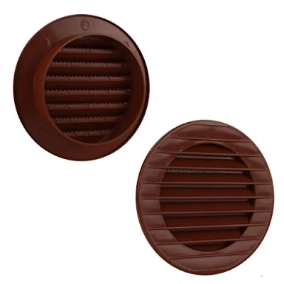 Imagen de MKK Rejilla de ventilación para Exteriores, protección contra Insectos, Color Blanco, Gris, marrón, Antracita, Rojo ladrillo, 60, 70, 80, 90, 100, 120, 125, 150 mm, diámetro 70 mm