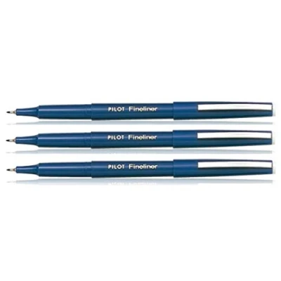 Imagen de Pilot Fineliner Rotuladores de escritura (3 unidades, punta extrafina, trazo 0,4 mm), color azul