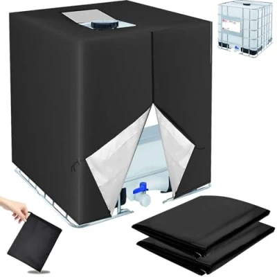 Imagen de ELUBLU 2pc IBC Tank Abdeckung,Anti UV Container Abdeckung,Abdeckung Wassertank 1000l mit ÖFnung,Abdeckung für ANK BehäLter Regenwassertank