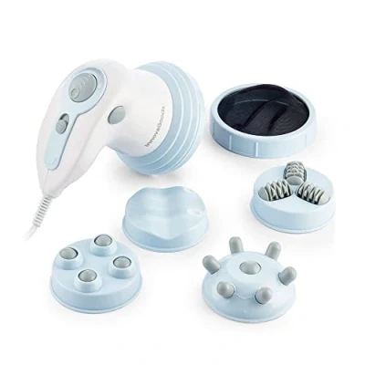 Imagen de InnovaGoods® Masajeador anticelulítico vibratorio con infrarrojos 5 en 1, Efecto termoactivo potenciador, reduce la celulitis y reafirma piel, cabezales intercambiables, Intensidad regulable.