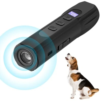 Imagen de Antiladridos para Perros, Recargable Ahuyentador de Perros Potente, 3 Frecuencias Ajustables Dispositivo Perros,33 Pies Perros,Antiladridos Ultrasonidos