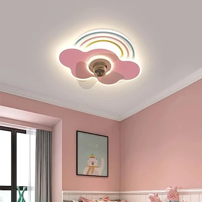 Imagen de ycwdcz Rosa Ventilador De Techo con Luz Y Mando A Distancia Silencioso Motor DC 6 Velocidades Plafon Led Regulable Salon Cuarto Niños Lampara