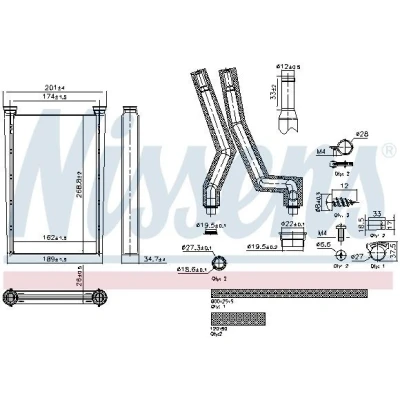 Imagen de NISSENS 707242 Radiador de Calefaccion con conducto