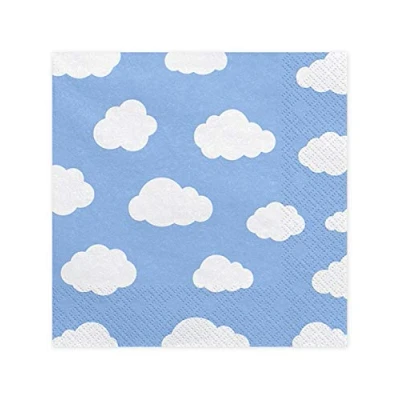 Imagen de PartyDeco Set de 20 servilletas Azules con Nubes Little Plane