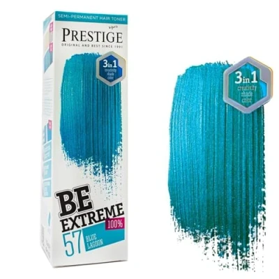 Imagen de Vip&#039;s Prestige Be Extreme Tóner Semi Permanente para Pelo, Color Laguna azul 57 Sin Amoniaco, Parabenos y PPD