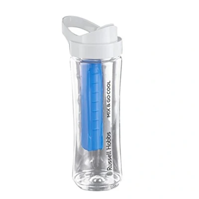 Imagen de Russell Hobbs Vaso para Batidora Individual Mix &amp; Go Capacidad de 0,6 L, Ideal Zumos y Batidos, Transparente, Incluye Tubo Refrigerador, Tapa Beber, Fácil Limpieza 21353 56