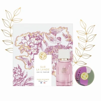 Imagen de Yves Rocher PLEINES NATURES Sur La Lande Set de Regalo para Mujer: Eau Parfum 30ml &amp; Perfume Sólido 13g Dúo Intenso con Notas Florales y Minerales: Manzanilla, Jazmín, Alga Bio