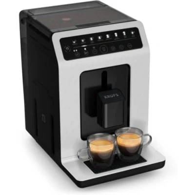 Imagen de Krups EA897A Evidence ECOdesign Máquina de café automática One Touch Cappuccino Ecológico Control táctil Personalizable Grupo dispensador metal Durable Blanco/Pizarra
